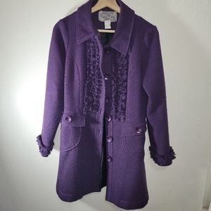 Nick & Mo Puple Button Down Coat
